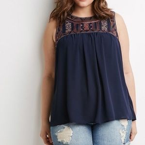 Forever21 Aztec Design Sleeveless Top *3X*
